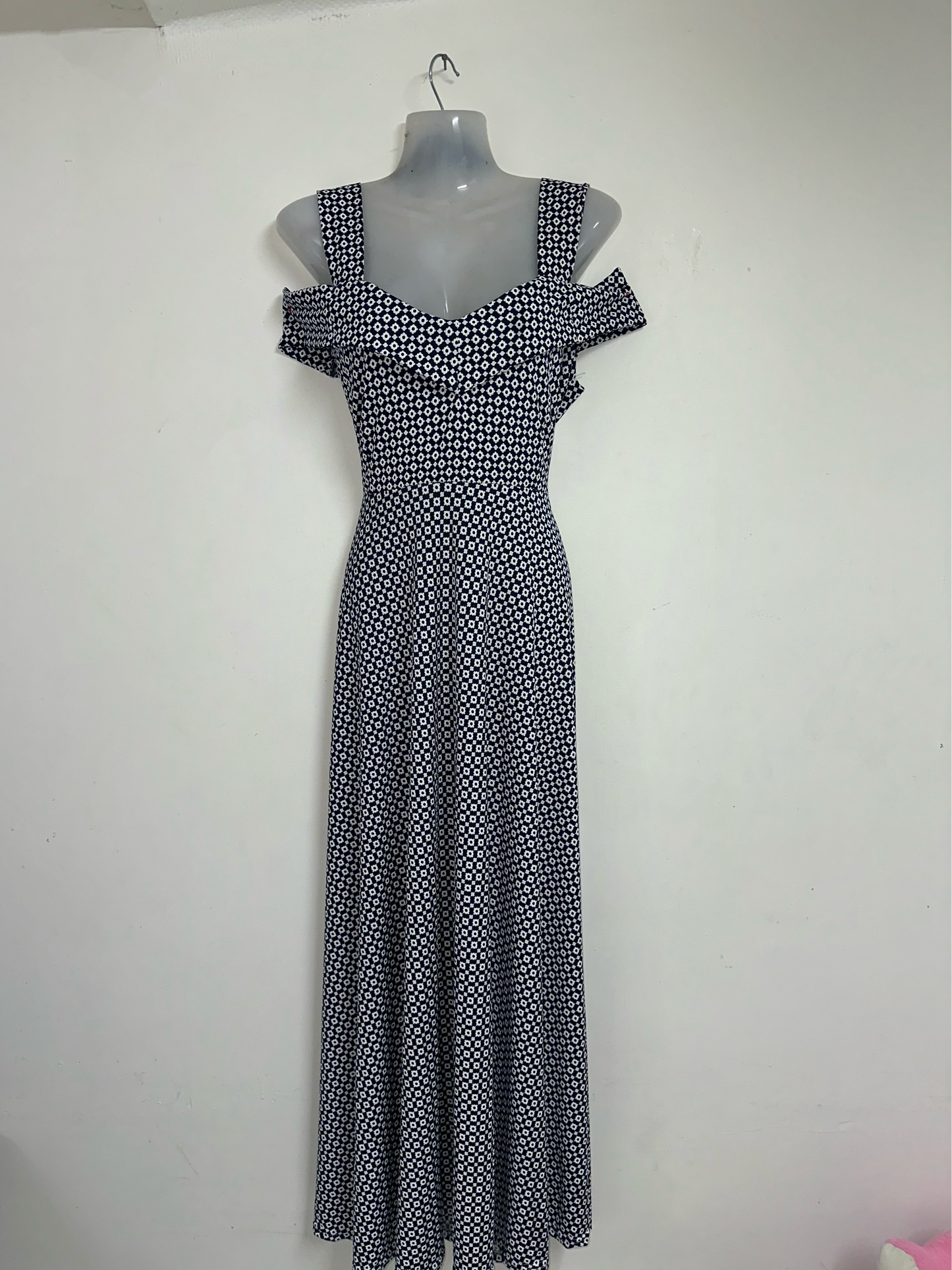 Robe élégante à motifs étoilés – bleu marine